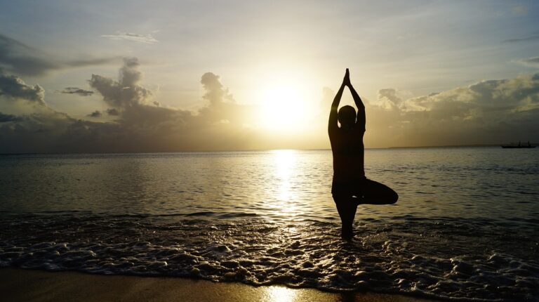 Beach Yoga Health Wellbeing