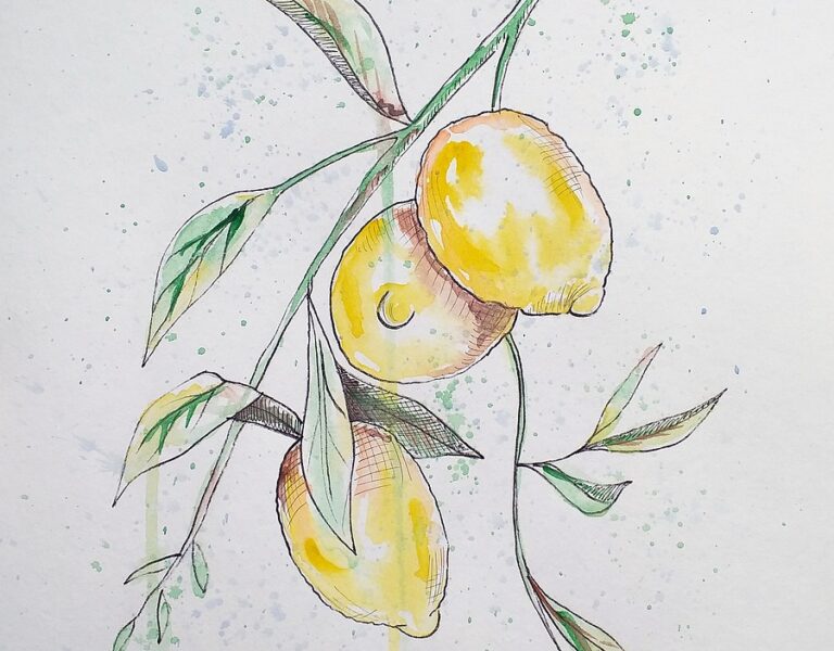 Lemons Botanical Ink Watercolour generic