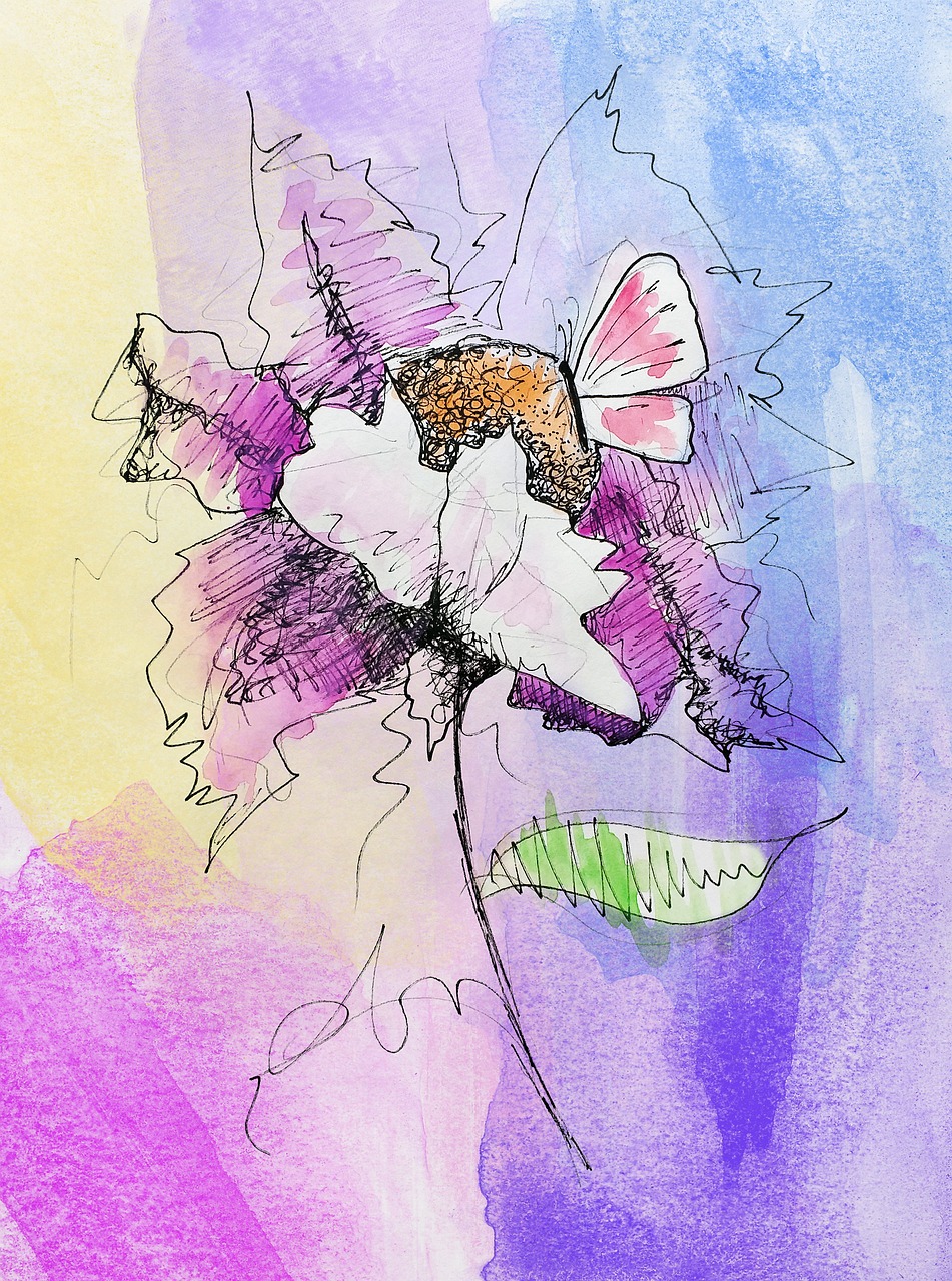 Watercolour Flower Expressive