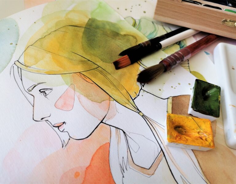 Watercolor art painting