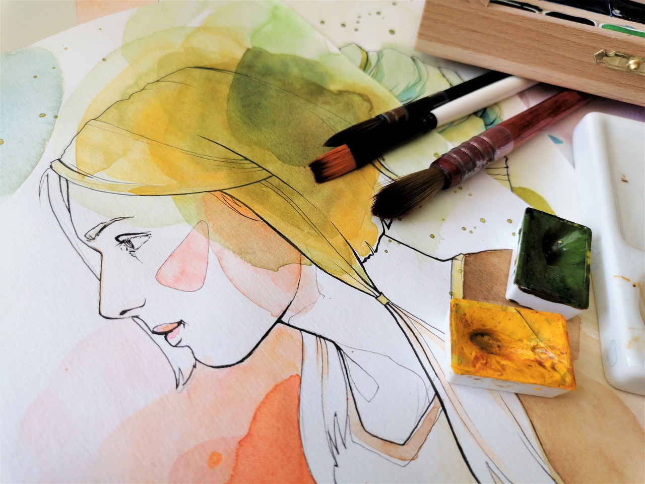 Watercolor art painting